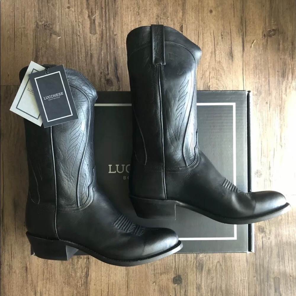 New Lucchese “Bart” Black Cowboy Boots